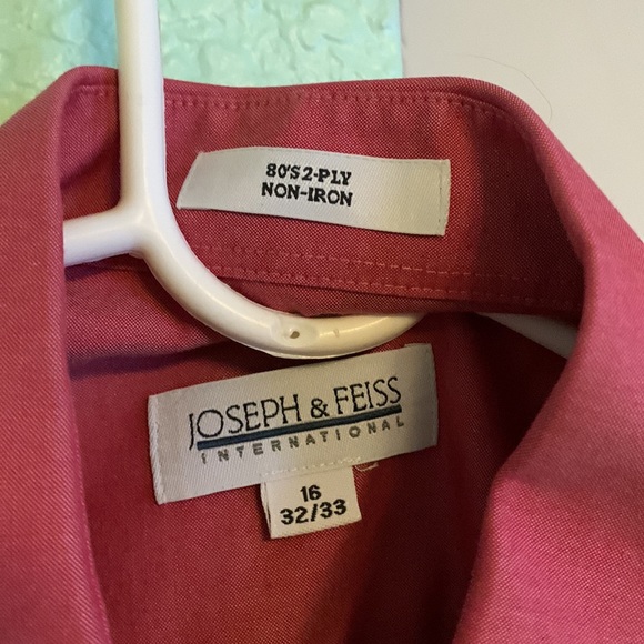 Joseph &Feis international men’s long sleeve shirt size 16 (32-33) color red - Picture 4 of 5